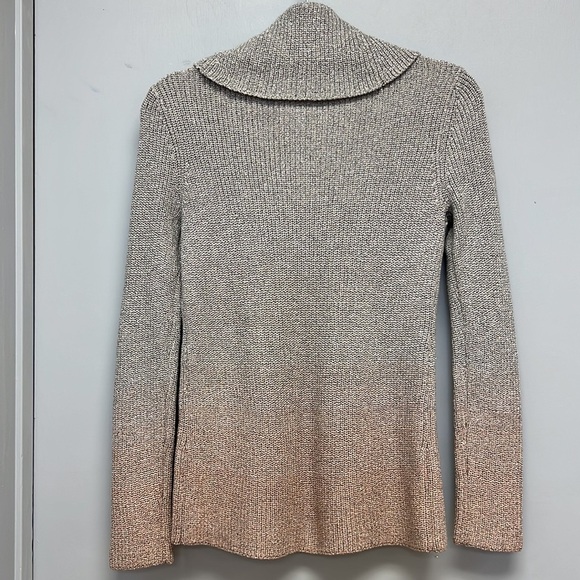 White House Black Market Women’s Ombré Sparkle Cowl Neck Sweater - Picture 3 of 6